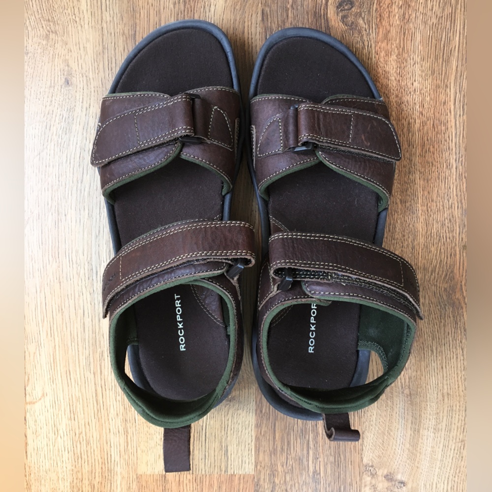 Rockport Springboro Men’s Brown Leather Sandal Sz 11